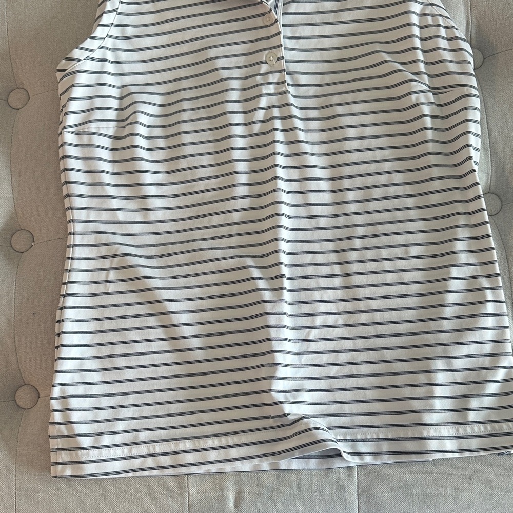Adidas Sleeveless Striped Polo Golf Tank - Picture 4 of 10